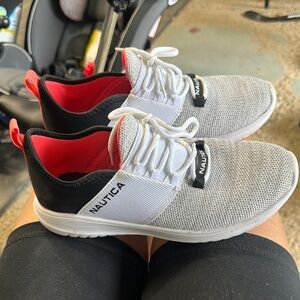 Nautica Gray and Black Sneakers Lightweight Performance